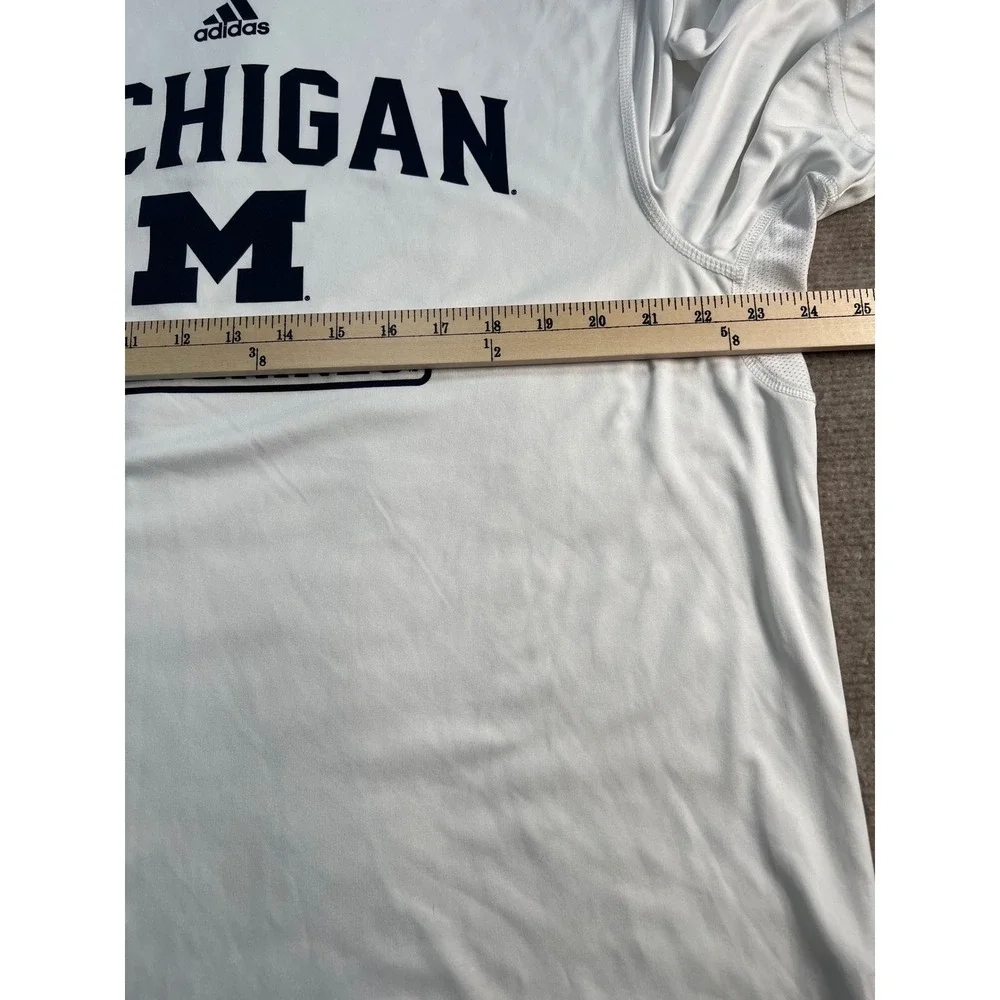 Adidas Michigan Wolverines Mens White Performance Graphic T-Shirt